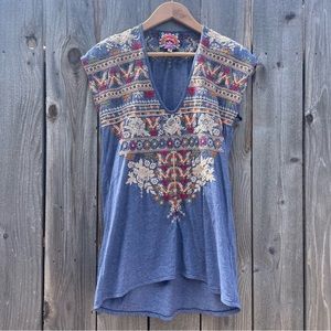 Johnny Was Embroidered Tee